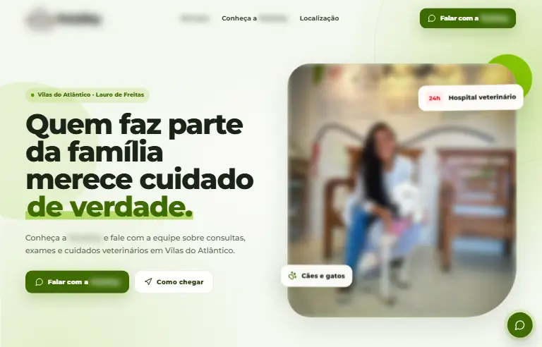 Site de hospital veterinário